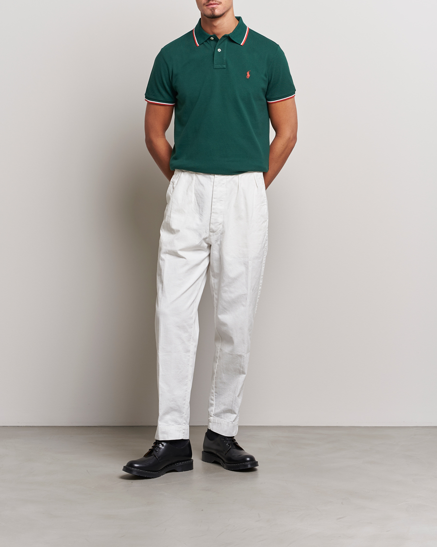Mies | Pikeet | Polo Ralph Lauren | Custom Slim Fit Piped Polo Hunt Club Green
