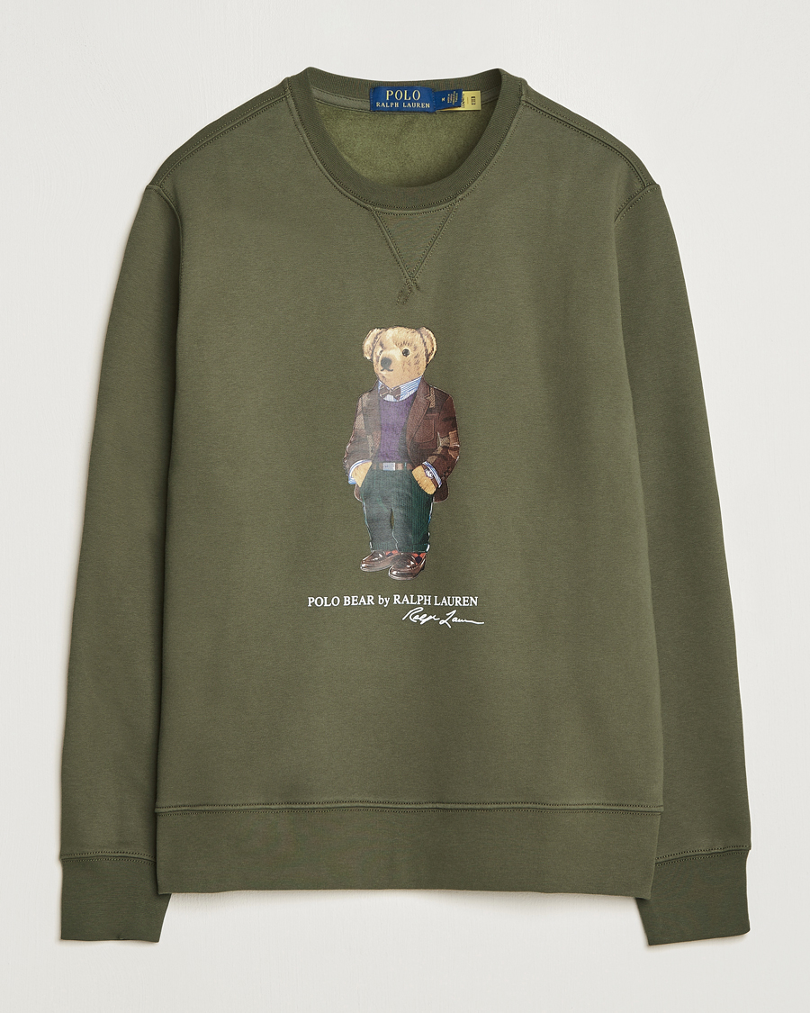 Mies | Puserot | Polo Ralph Lauren | Printed Denim Bear Sweatshirt Expedition Olive