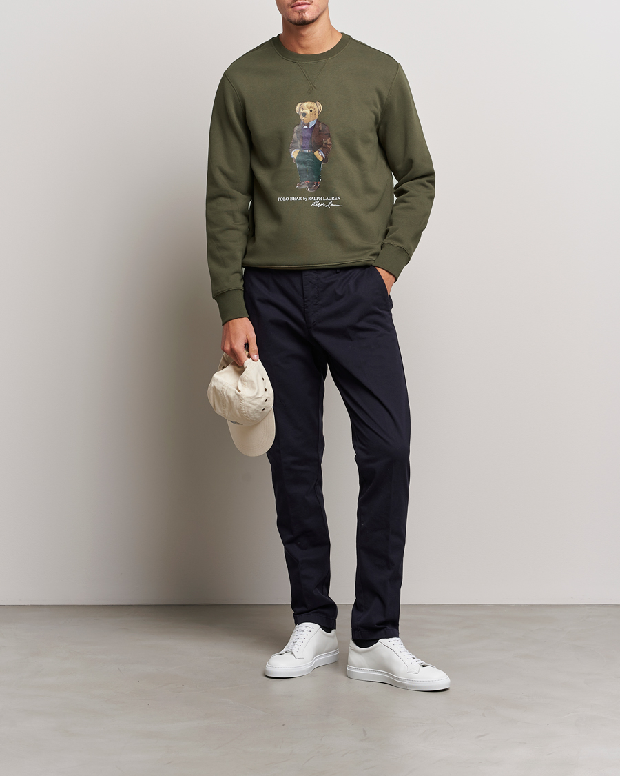 Mies | Puserot | Polo Ralph Lauren | Printed Denim Bear Sweatshirt Expedition Olive