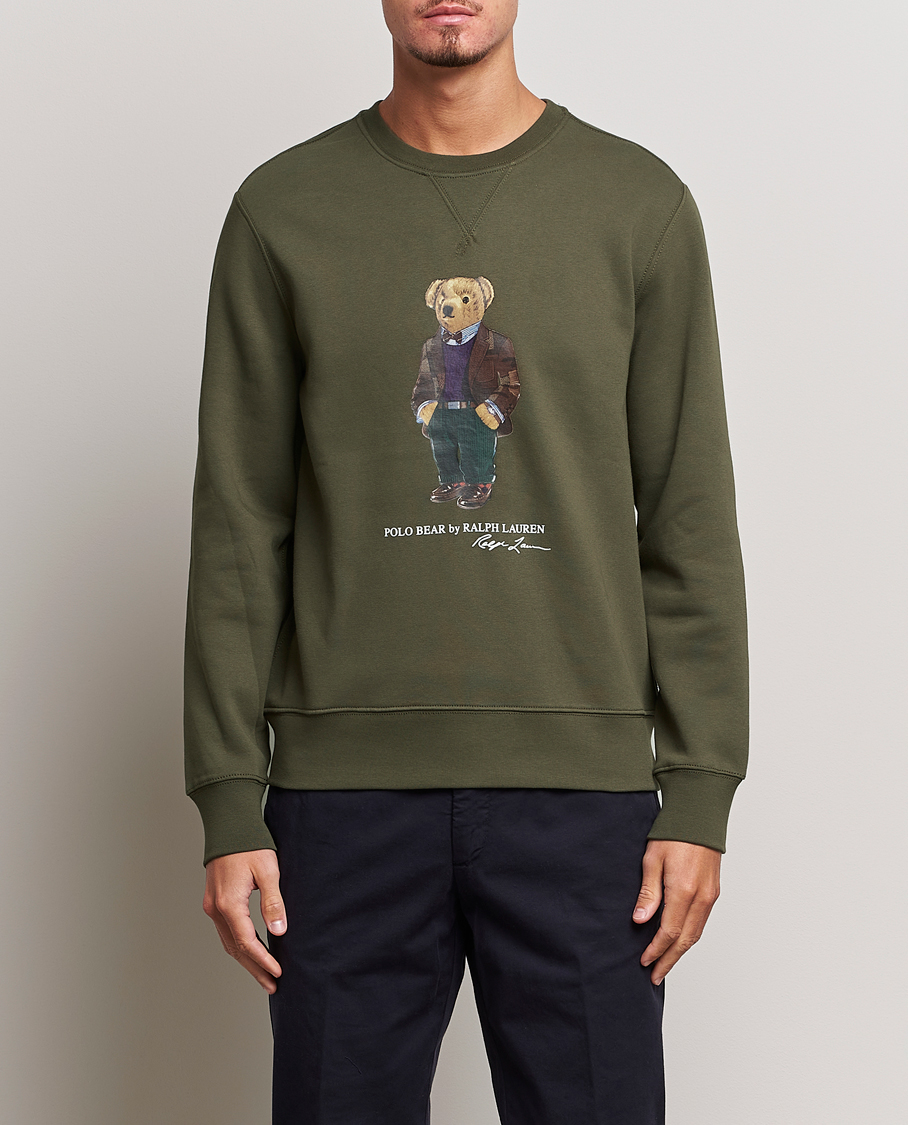 Mies | Puserot | Polo Ralph Lauren | Printed Denim Bear Sweatshirt Expedition Olive