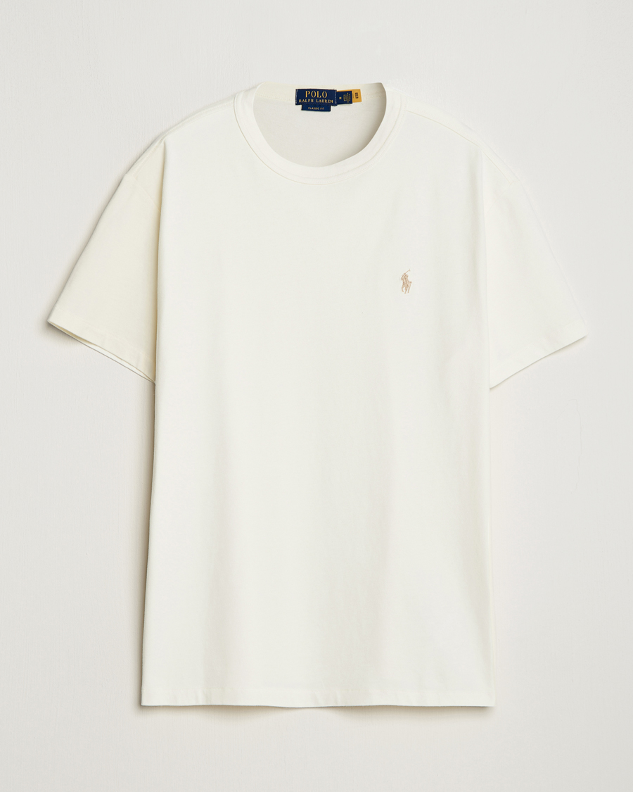 Mies | Valkoiset t-paidat | Polo Ralph Lauren | Loopback Crew Neck T-Shirt Clubhouse Cream