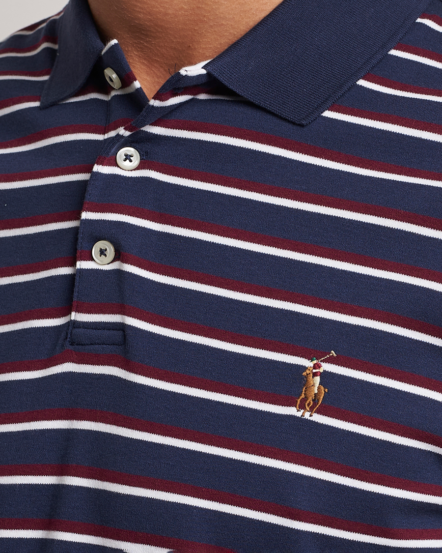 Mies | Pikeet | Polo Ralph Lauren | Luxury Pima Cotton Striped Polo French Navy/White