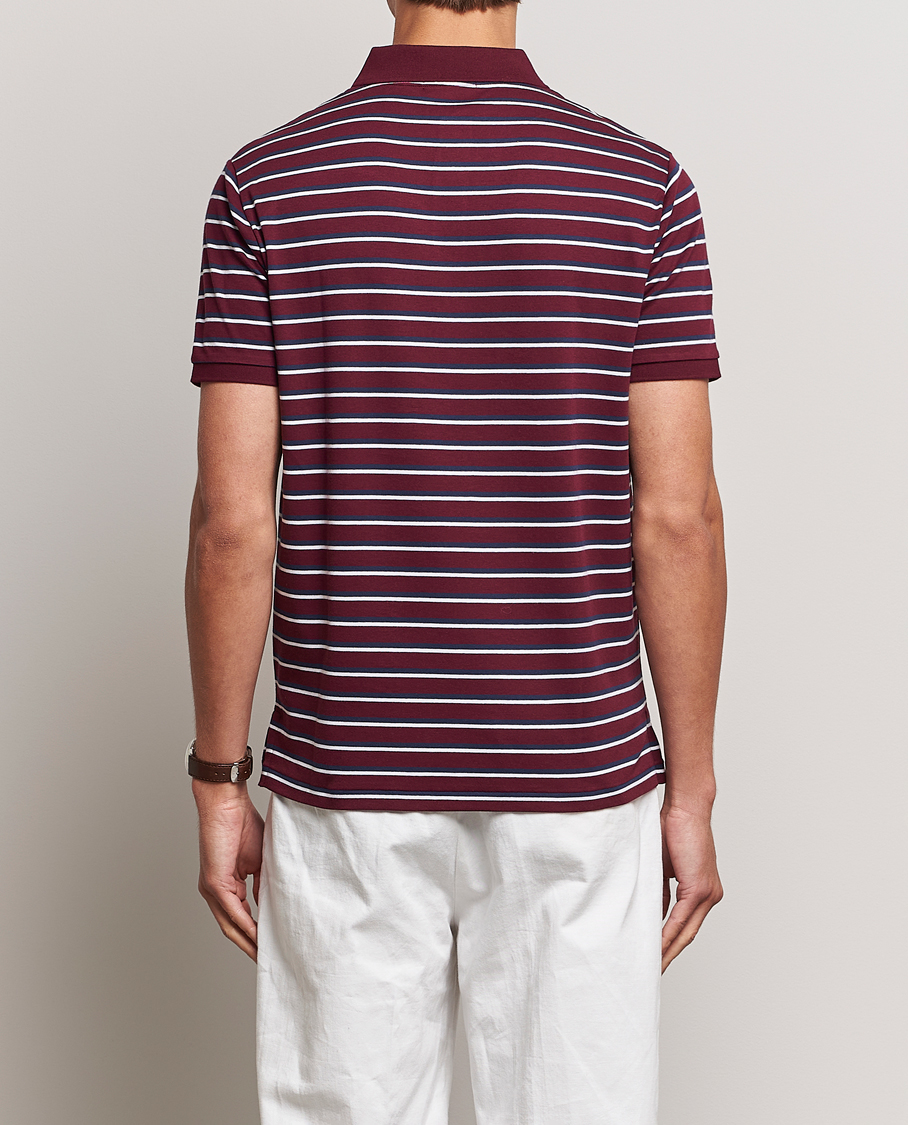 Mies | Pikeet | Polo Ralph Lauren | Luxury Pima Cotton Striped Polo Harvard Wine/White