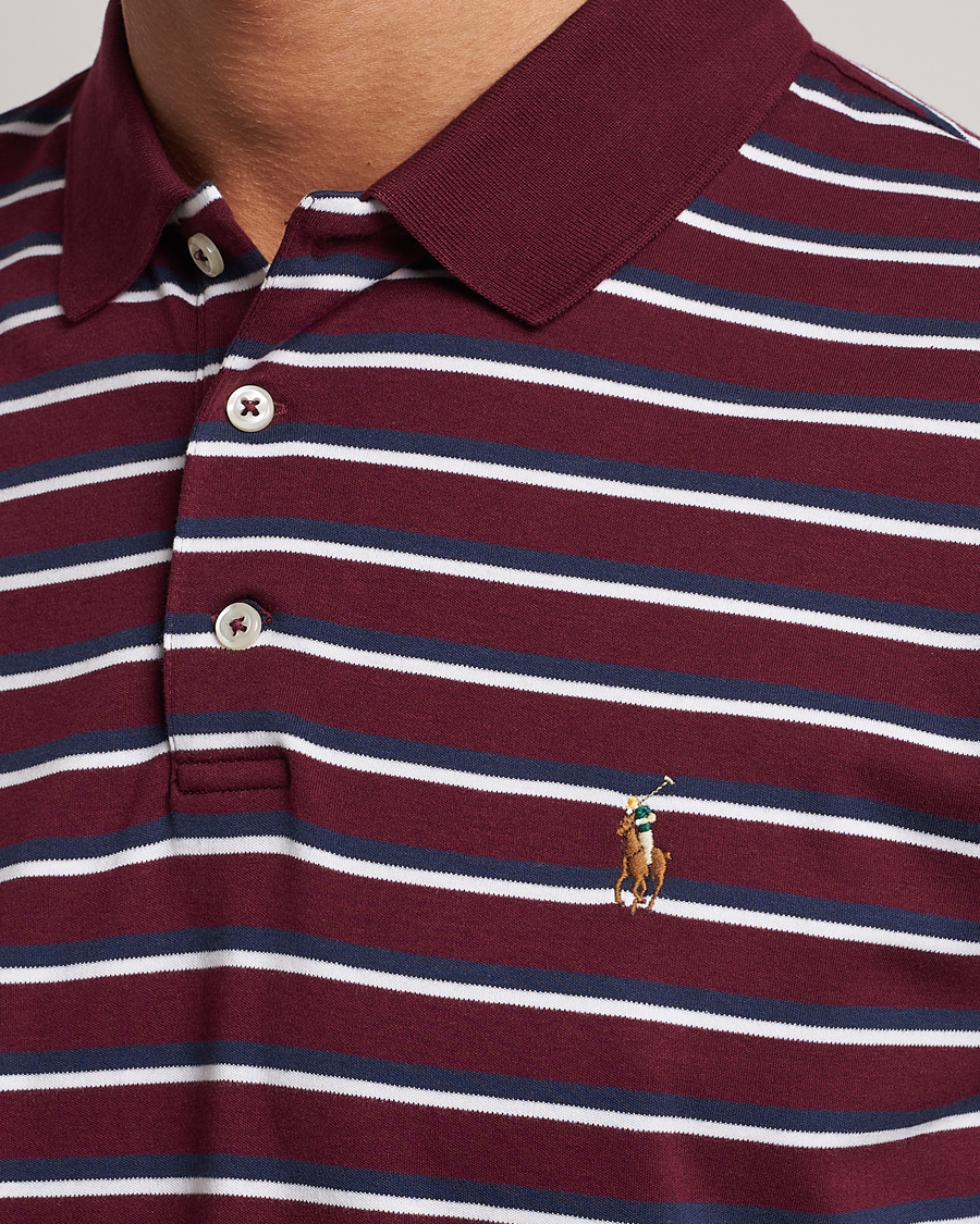 Mies | Pikeet | Polo Ralph Lauren | Luxury Pima Cotton Striped Polo Harvard Wine/White