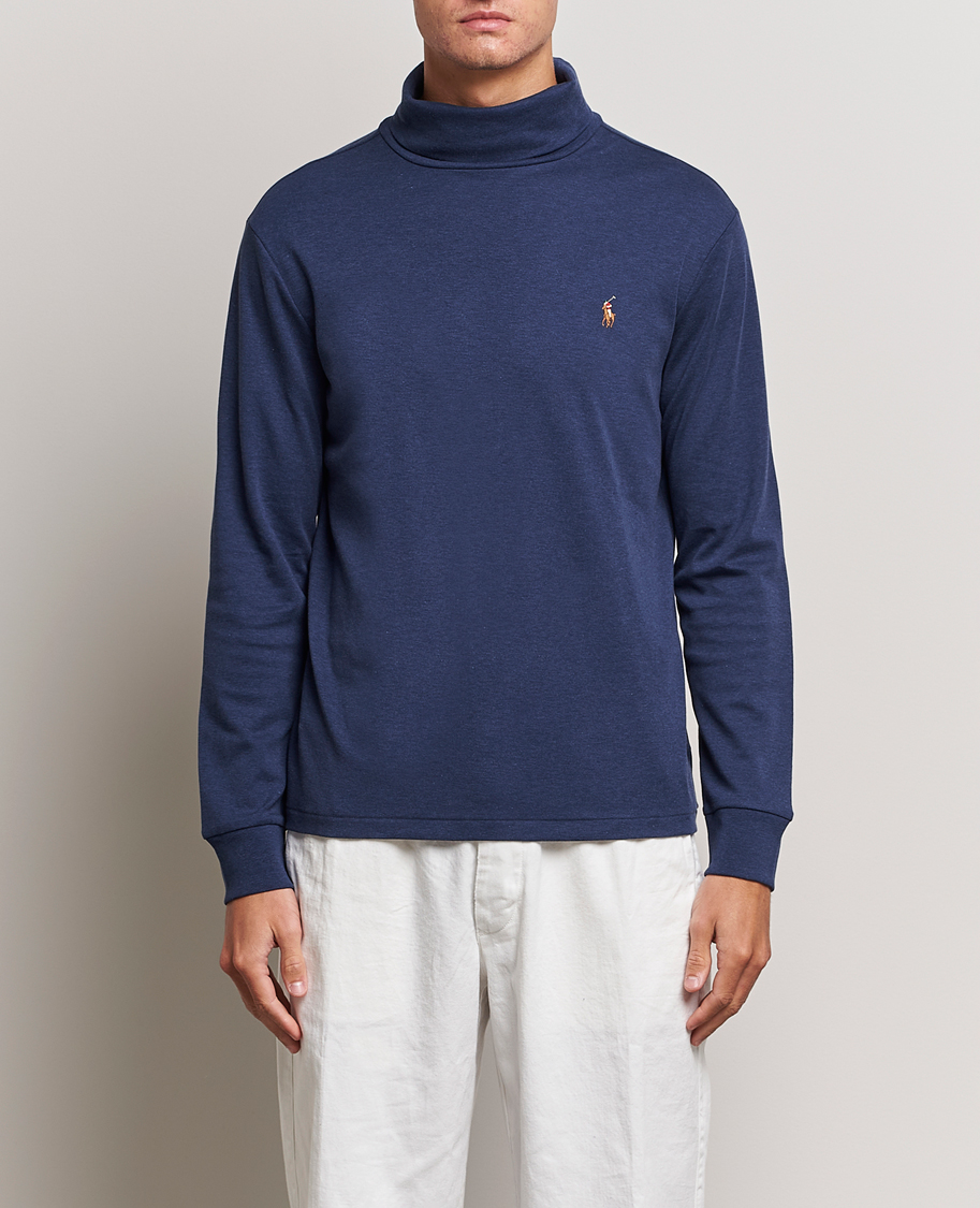 Mies | Puserot | Polo Ralph Lauren | Luxury Pima Cotton Rollneck Spring Navy Heather