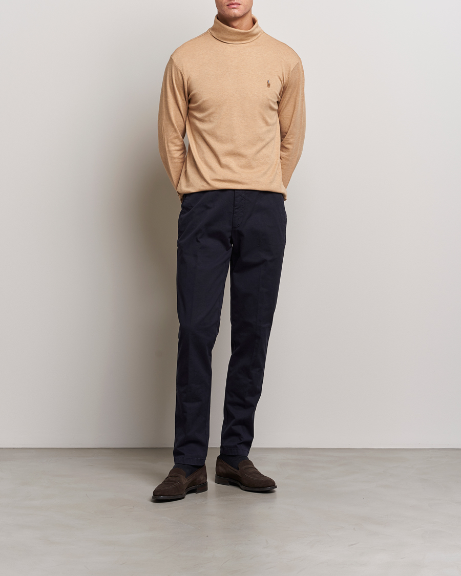 Mies | Puserot | Polo Ralph Lauren | Luxury Pima Cotton Rollneck Camel Heather