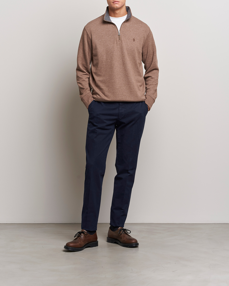 Mies | Puserot | Polo Ralph Lauren | Tech Double Knit Half Zip Brown Heather