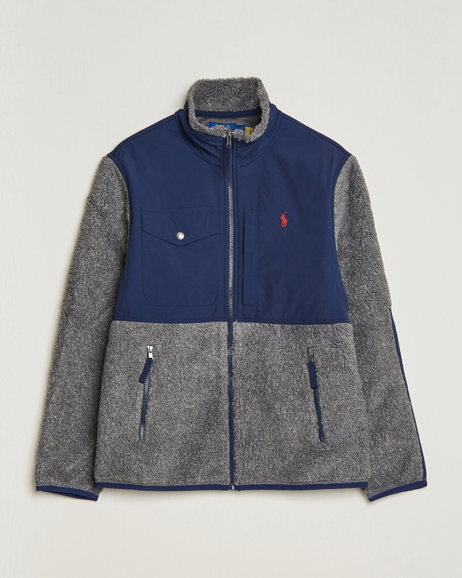 Mies | Puserot | Polo Ralph Lauren | Bonded Sherpa Full Zip Sweater Grey/Newport Navy