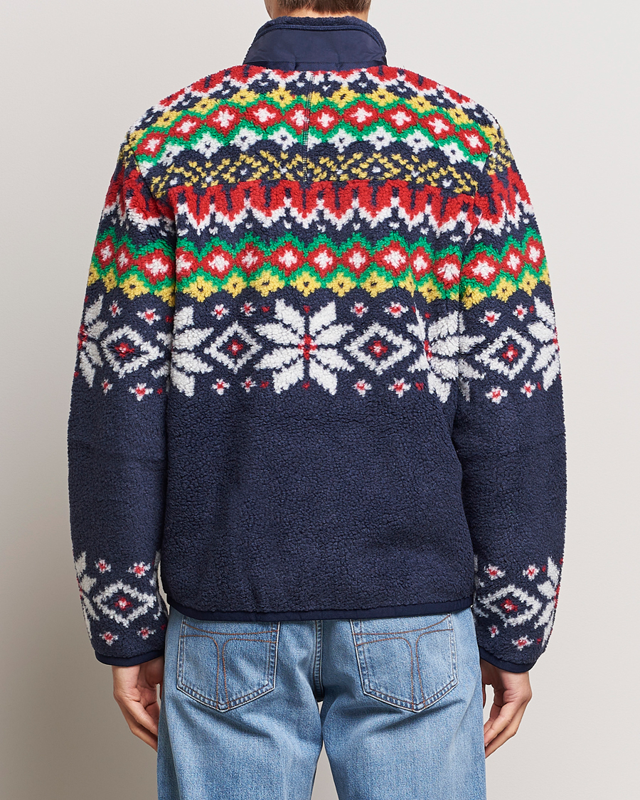 Mies | Puserot | Polo Ralph Lauren | Bonded Hi-Pile Snowflake Fairisle Full Zip Navy