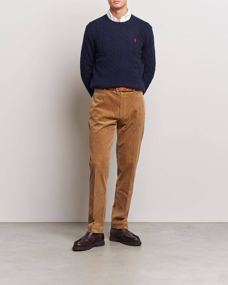 Mies | Puserot | Polo Ralph Lauren | Wool/Cashmere Cable Crew Neck Hunter Navy