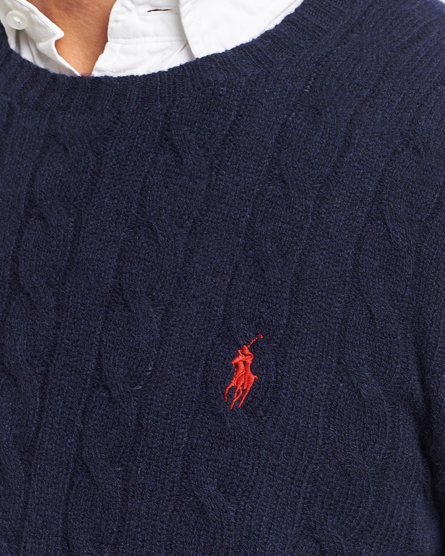 Mies | Puserot | Polo Ralph Lauren | Wool/Cashmere Cable Crew Neck Hunter Navy