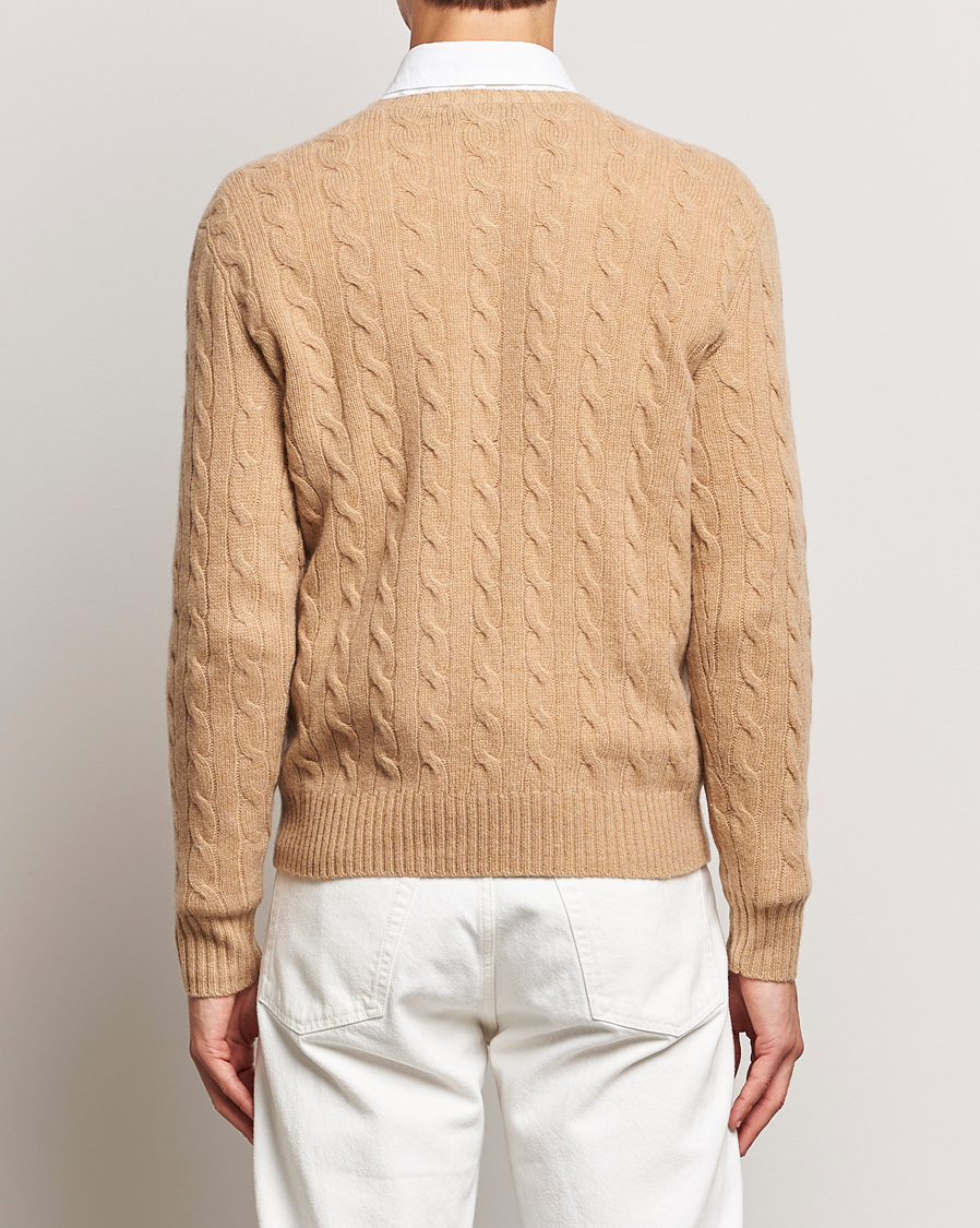 Mies | Puserot | Polo Ralph Lauren | Wool/Cashmere Cable Crew Neck Camel Melange