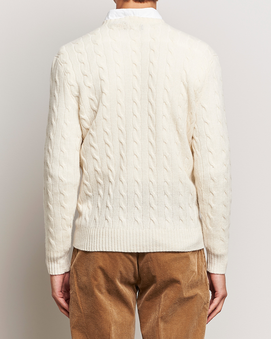 Mies | Puserot | Polo Ralph Lauren | Wool/Cashmere Cable Crew Neck Pullover Andover Cream