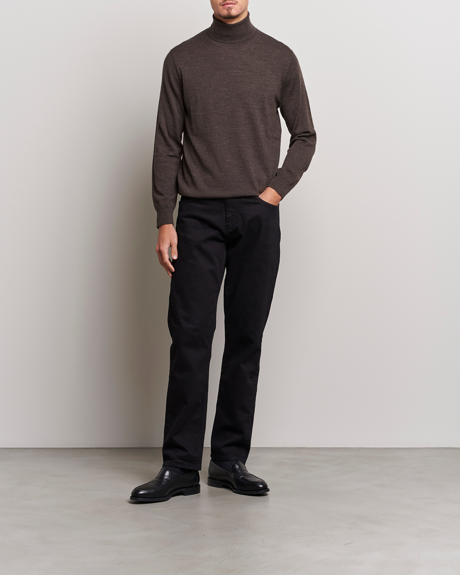 Mies | Puserot | Polo Ralph Lauren | Merino Knitted Rollneck Brown Heather