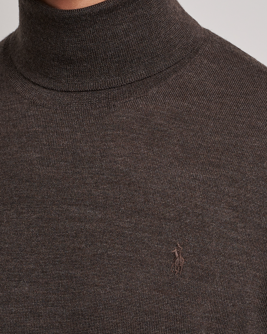 Mies | Puserot | Polo Ralph Lauren | Merino Knitted Rollneck Brown Heather