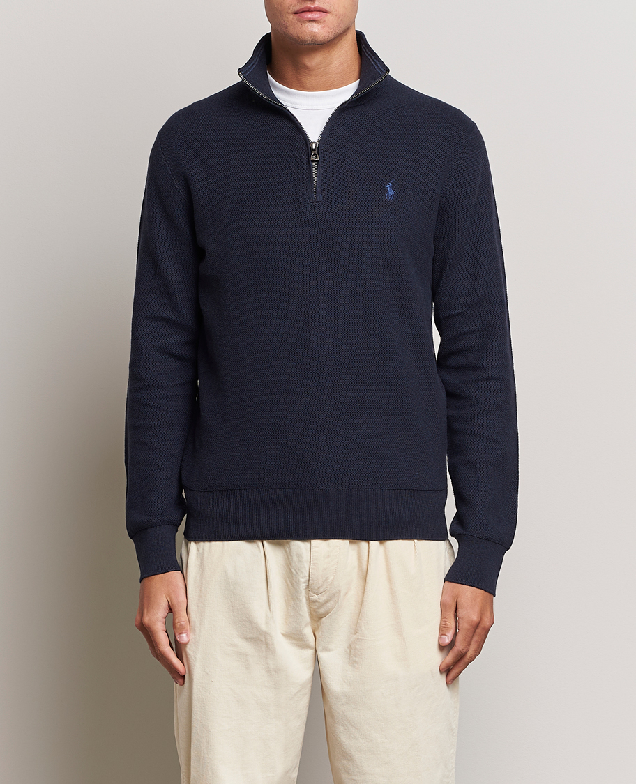 Mies | Puserot | Polo Ralph Lauren | Textured Half Zip Navy Heather