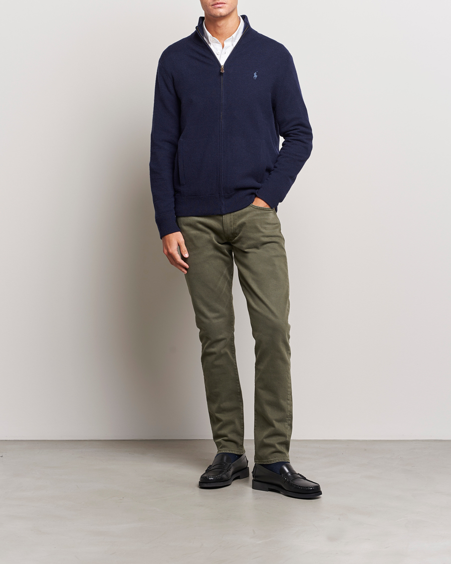 Mies | Puserot | Polo Ralph Lauren | Merino Knitted Full Zip Sweater Hunter Navy