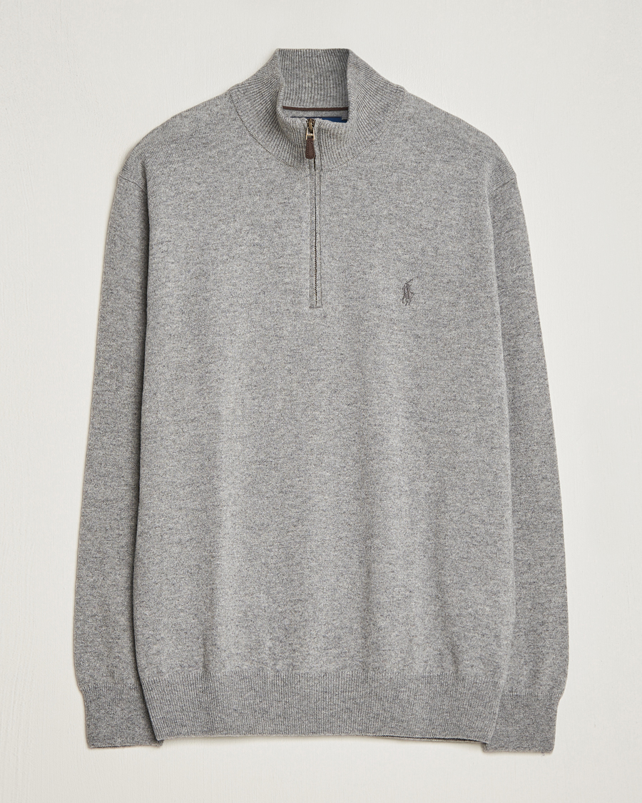 Mies | Half-zip | Polo Ralph Lauren | Merino Knitted Half Zip Sweater Fawn Grey Heather