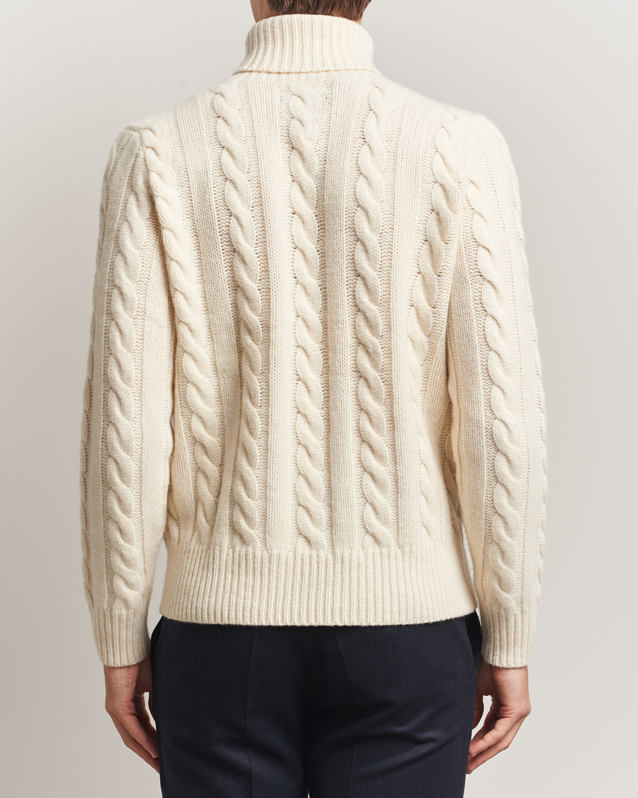 Mies | Puserot | Polo Ralph Lauren | Wool/Cashmere Cable Rollneck Andover Cream
