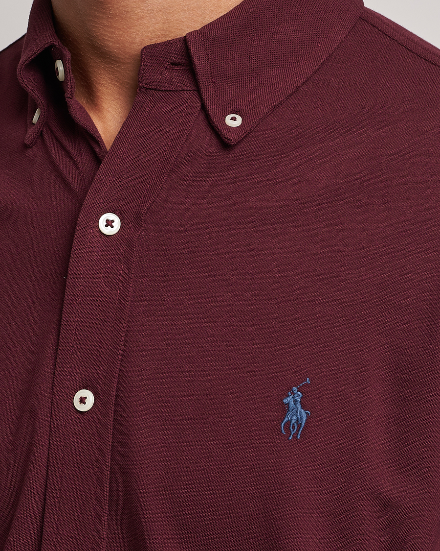 Mies | Kauluspaidat | Polo Ralph Lauren | Slim Fit Featherweight Mesh Shirt Harvard Wine