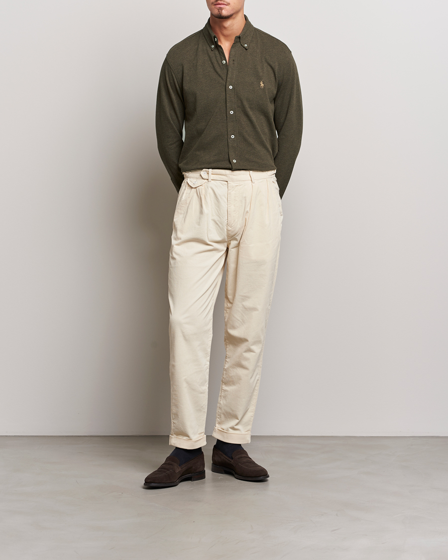Mies | Kauluspaidat | Polo Ralph Lauren | Featherweight Mesh Shirt Wilson Olive Heather