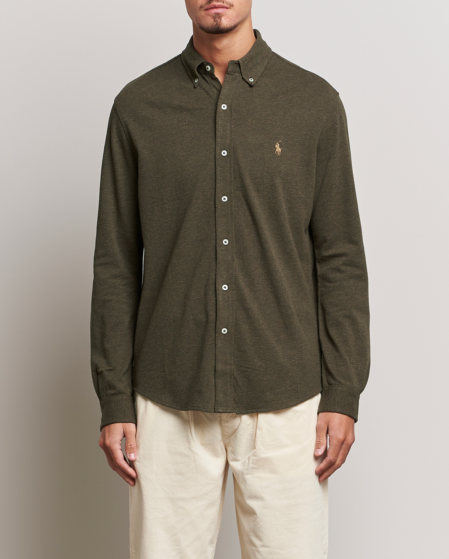 Mies | Kauluspaidat | Polo Ralph Lauren | Featherweight Mesh Shirt Wilson Olive Heather