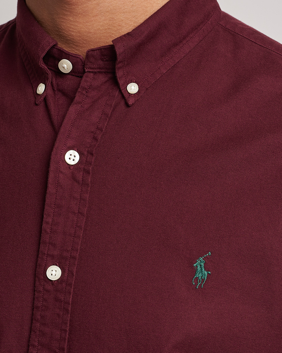 Mies | Kauluspaidat | Polo Ralph Lauren | Slim Fit Garment Dyed Oxford Harvard Wine