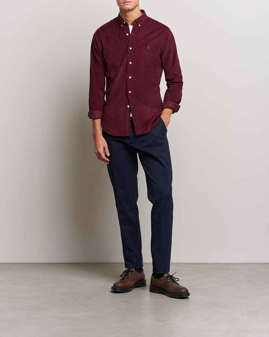 Mies | Kauluspaidat | Polo Ralph Lauren | Slim Fit Corduroy Shirt Harvard Wine