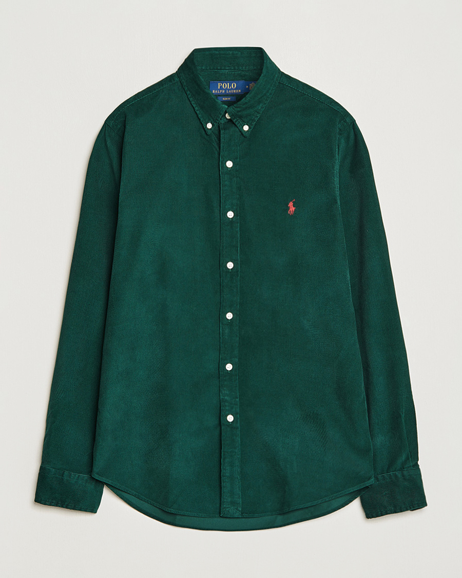 Mies | Kauluspaidat | Polo Ralph Lauren | Slim Fit Corduroy Shirt Hunt Club Green