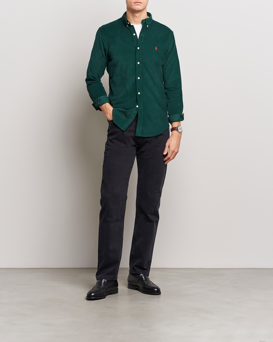 Mies | Kauluspaidat | Polo Ralph Lauren | Slim Fit Corduroy Shirt Hunt Club Green