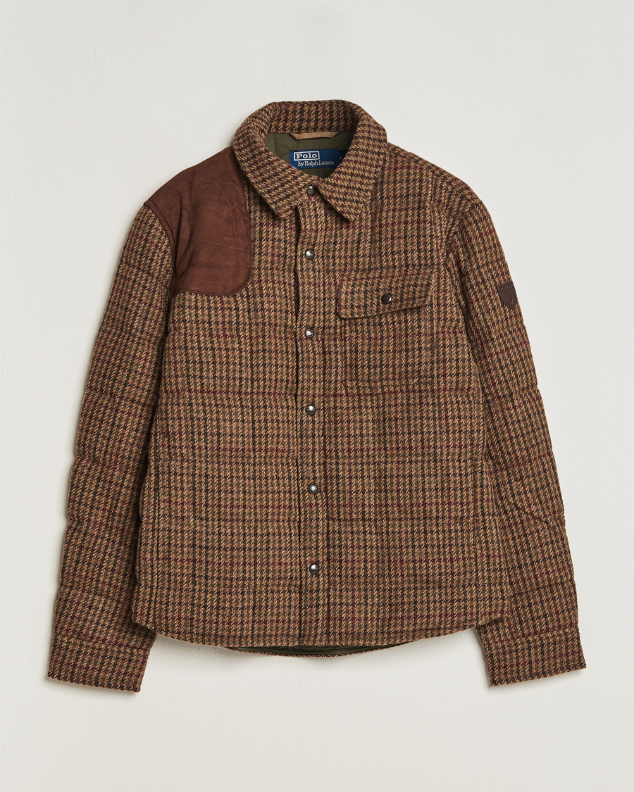 Mies | Takit | Polo Ralph Lauren | Wool Checked Down Shirt Jacket Brown/Burgundy