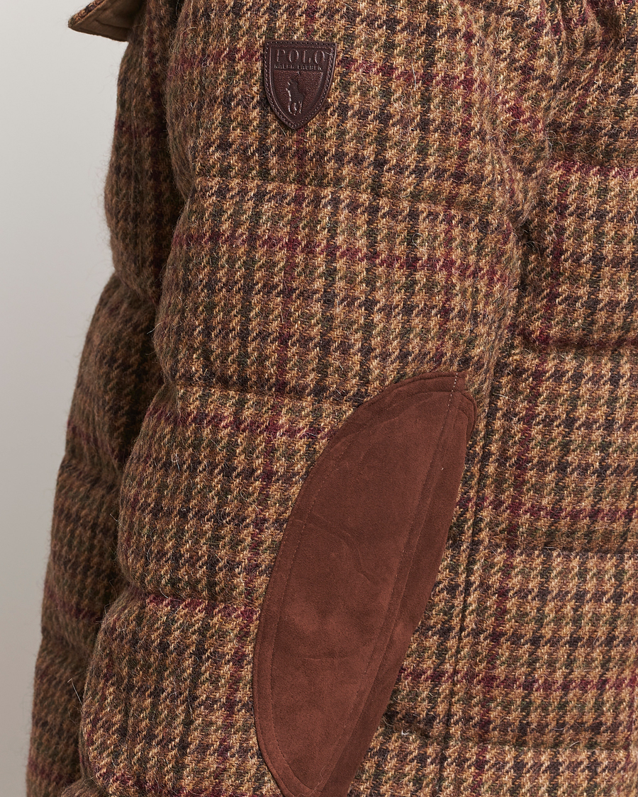 Mies | Takit | Polo Ralph Lauren | Wool Checked Down Shirt Jacket Brown/Burgundy