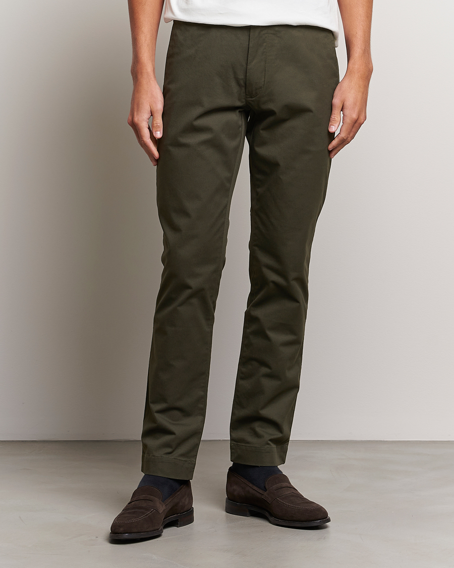 Mies | Chinot | Polo Ralph Lauren | Slim Fit Stretch Chinos Oil Cloth Green