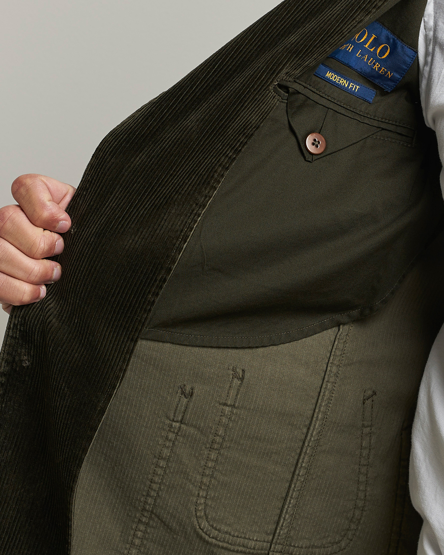 Mies | Pikkutakit | Polo Ralph Lauren | Corduroy Stretch Blazer Oil Cloth Green