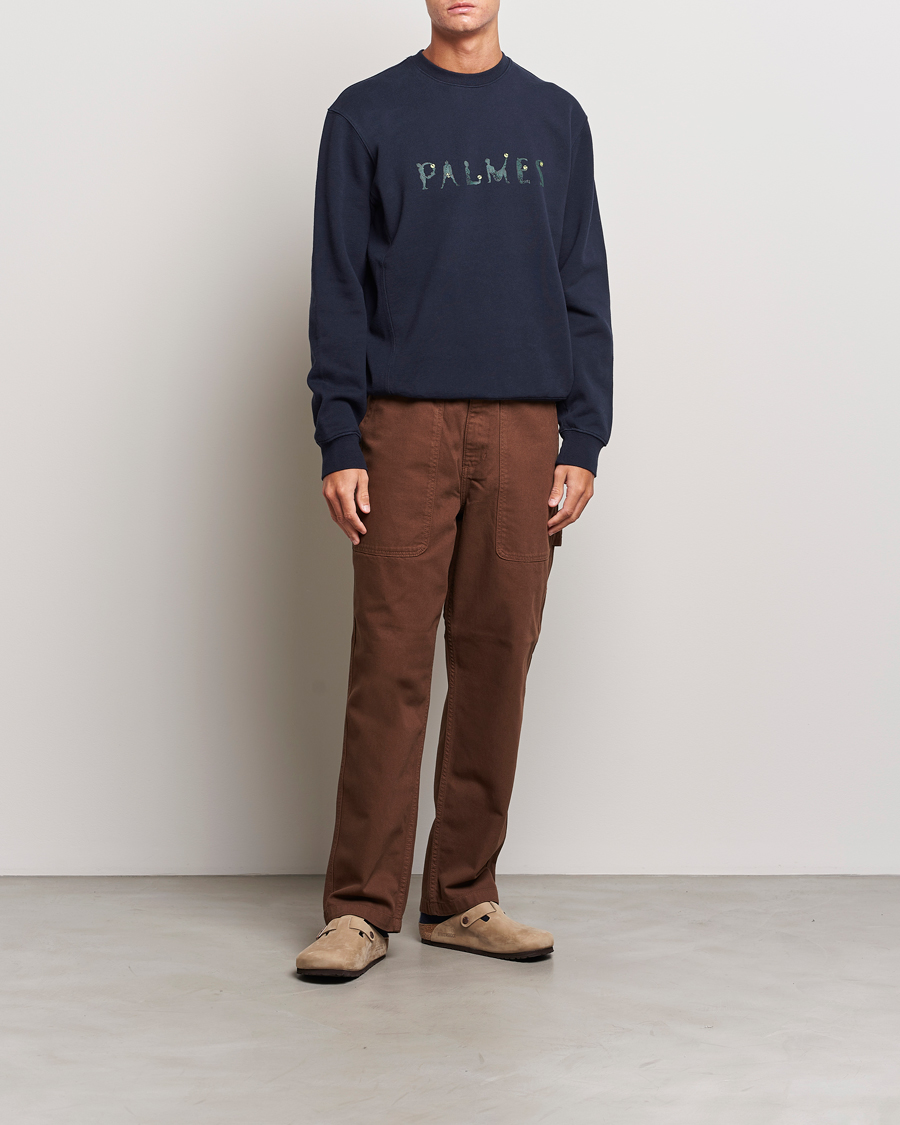 Mies | Puserot | Palmes | Letters Crewneck Sweatshirt Navy