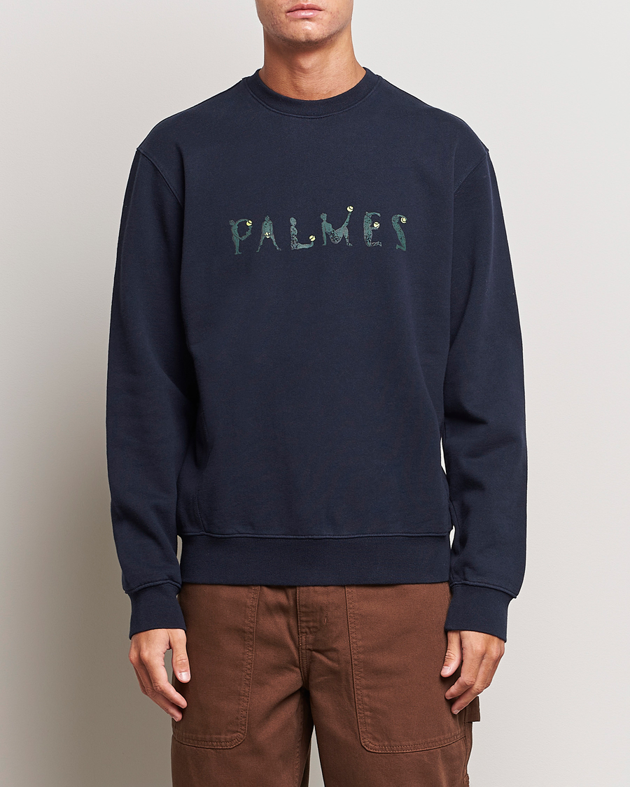 Mies | Palmes | Palmes | Letters Crewneck Sweatshirt Navy