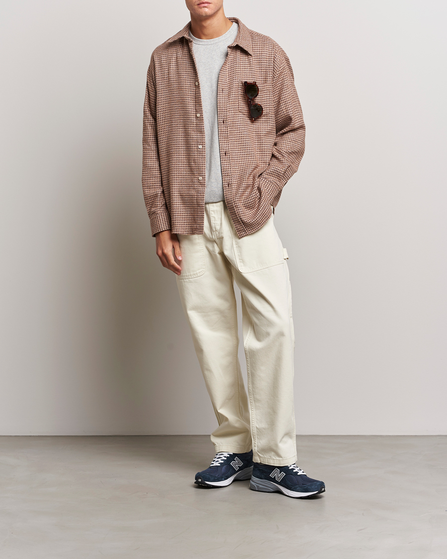 Mies | Kauluspaidat | Palmes | Cyrus Houndstooth Cotton Shirt Brown