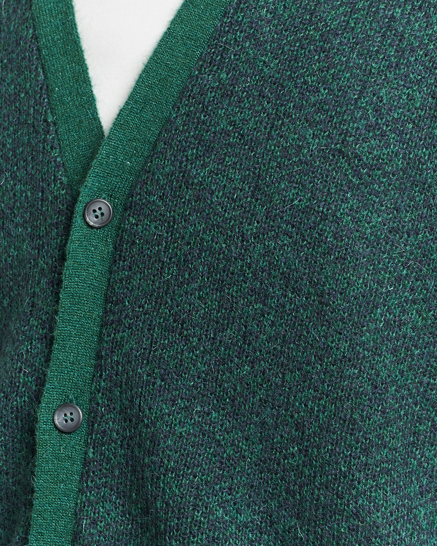 Mies | Puserot | Palmes | Jacquard Knit Cardigan Dark Green