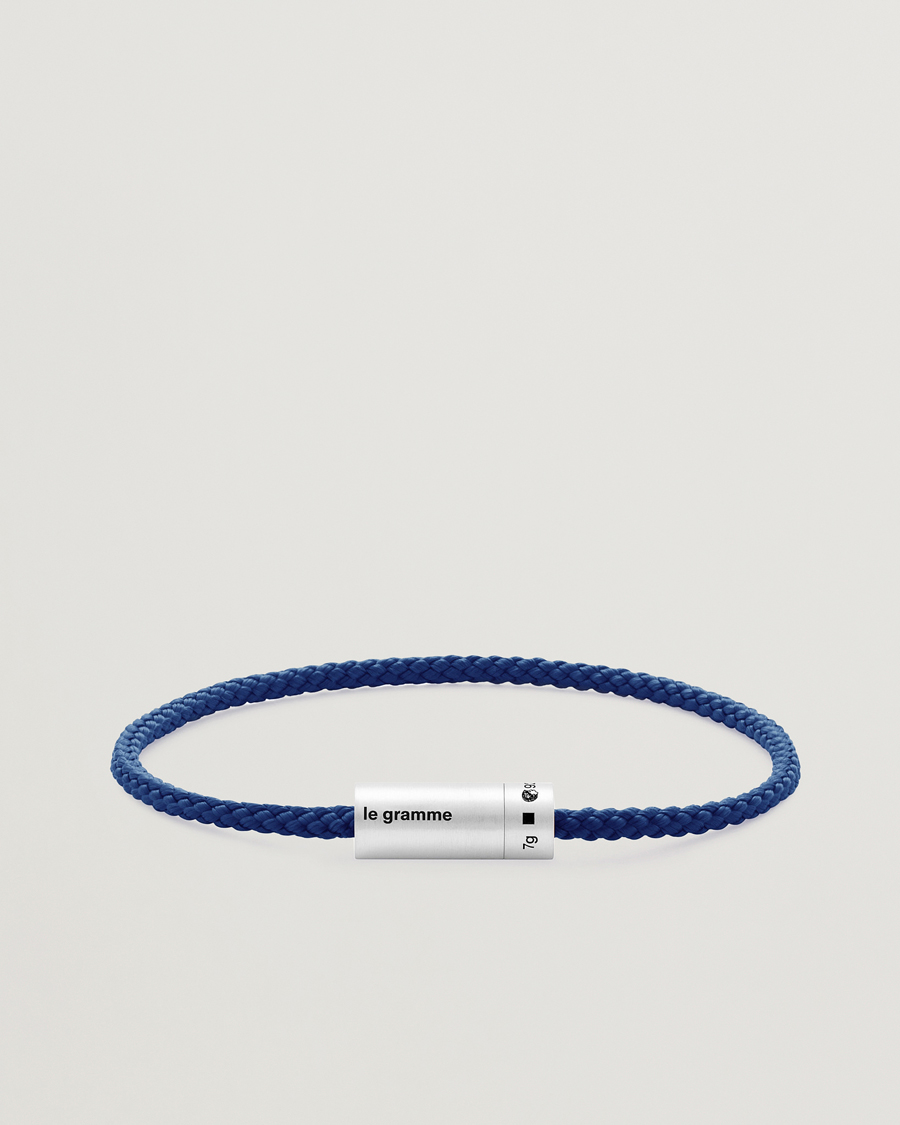 Mies | Korut | LE GRAMME | Nato Cable Bracelet Blue/Sterling Silver 7g