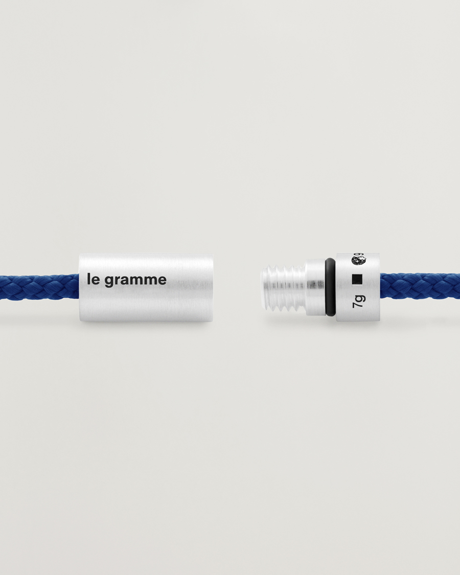 Mies | Rannekorut | LE GRAMME | Nato Cable Bracelet Blue/Sterling Silver 7g