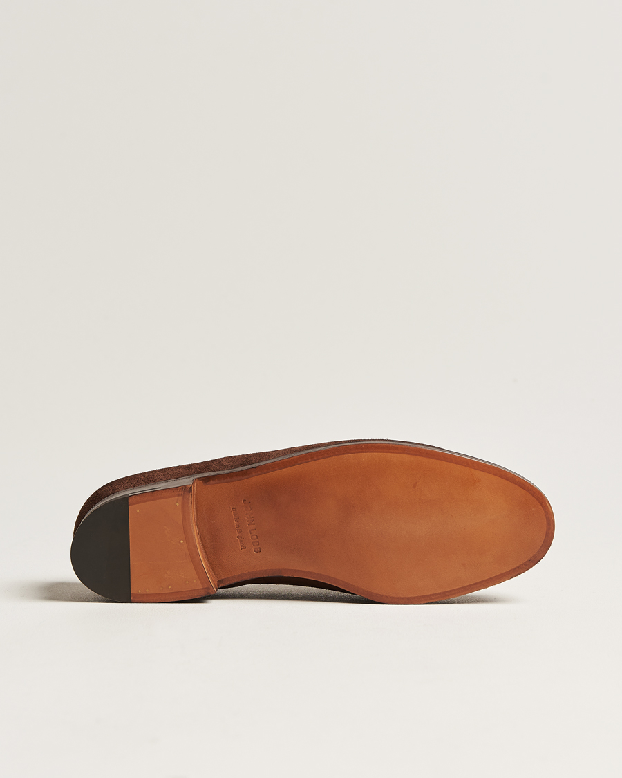 Mies | Loaferit | John Lobb | Lopez Penny Loafer Dark Brown Suede