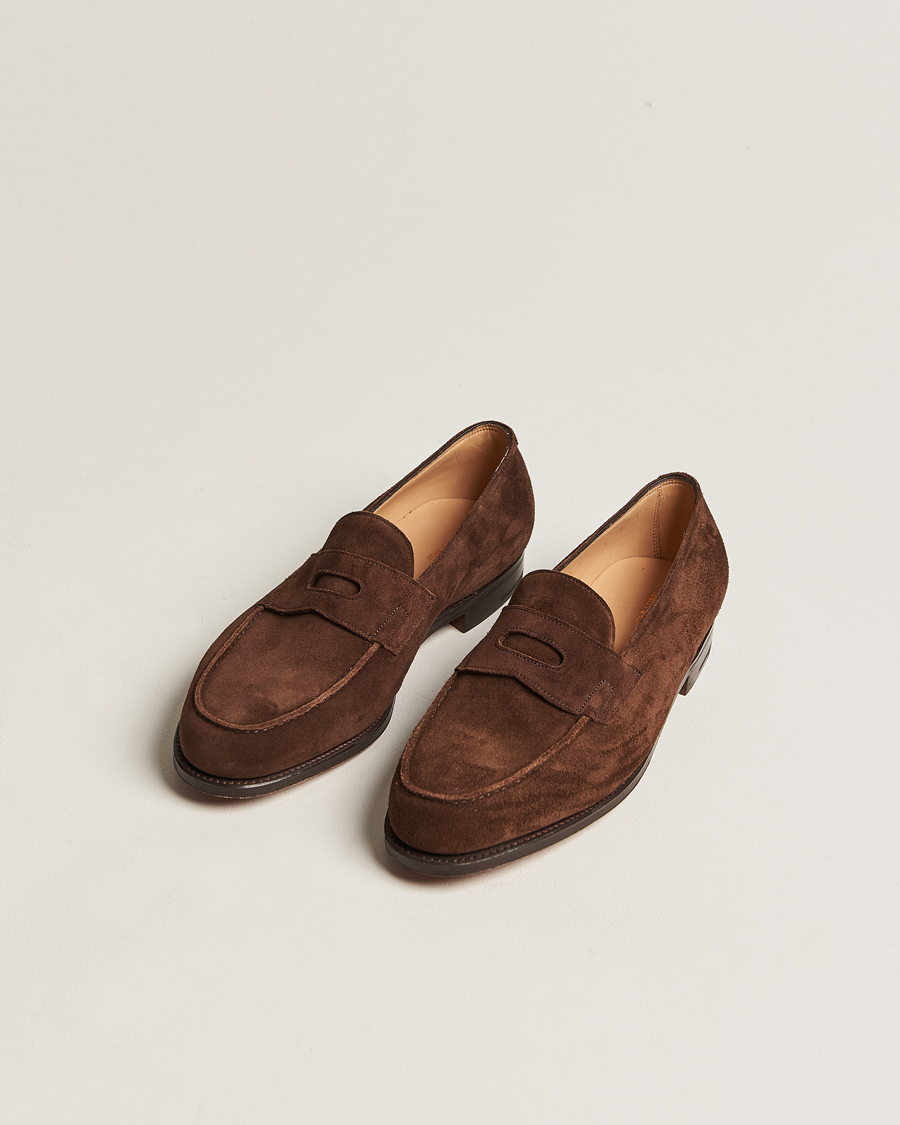 Mies | Loaferit | John Lobb | Lopez Penny Loafer Dark Brown Suede