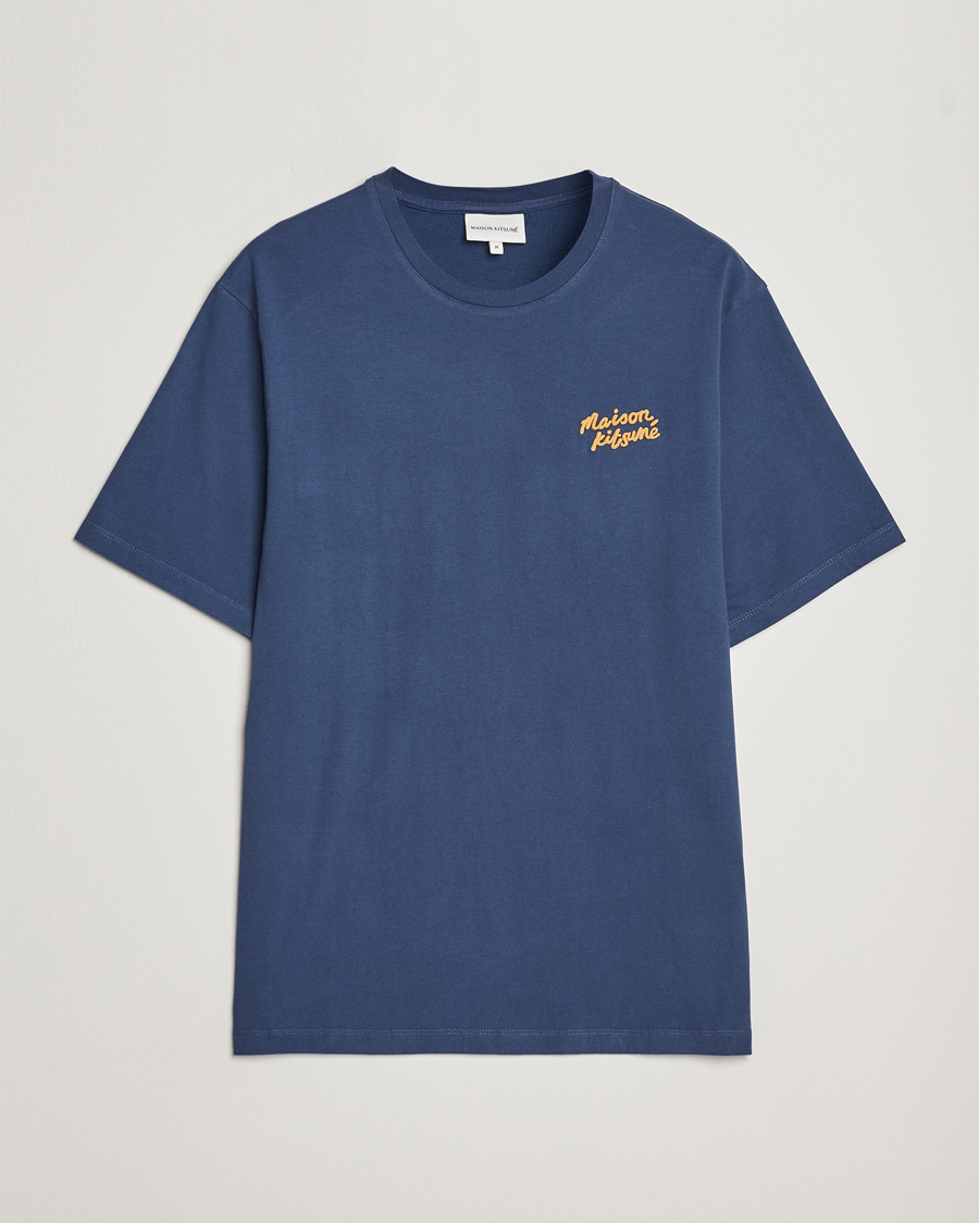 Mies | T-paidat | Maison Kitsuné | Mini Handwriting T-shirt Blue Denim