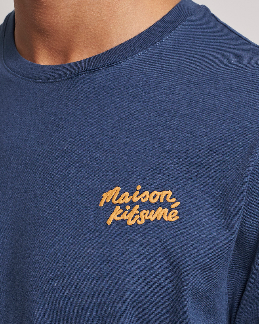 Mies | T-paidat | Maison Kitsuné | Mini Handwriting T-shirt Blue Denim
