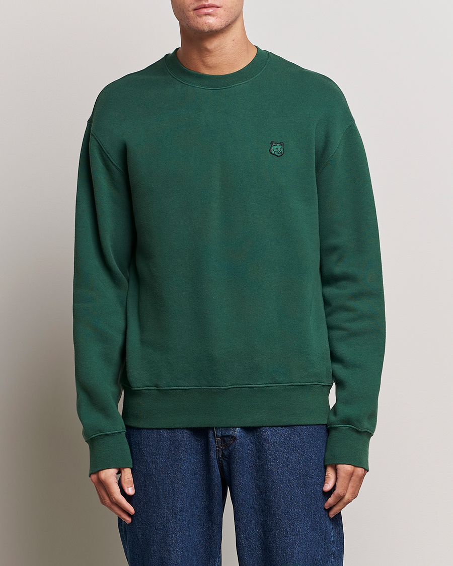 Mies |  | Maison Kitsuné | Tonal Fox Head Sweatshirt Bottle Green