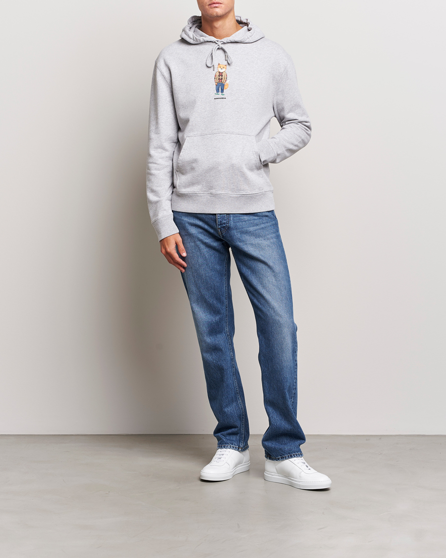 Mies | Puserot | Maison Kitsuné | Dressed Fox Hoodie Light Grey Melange
