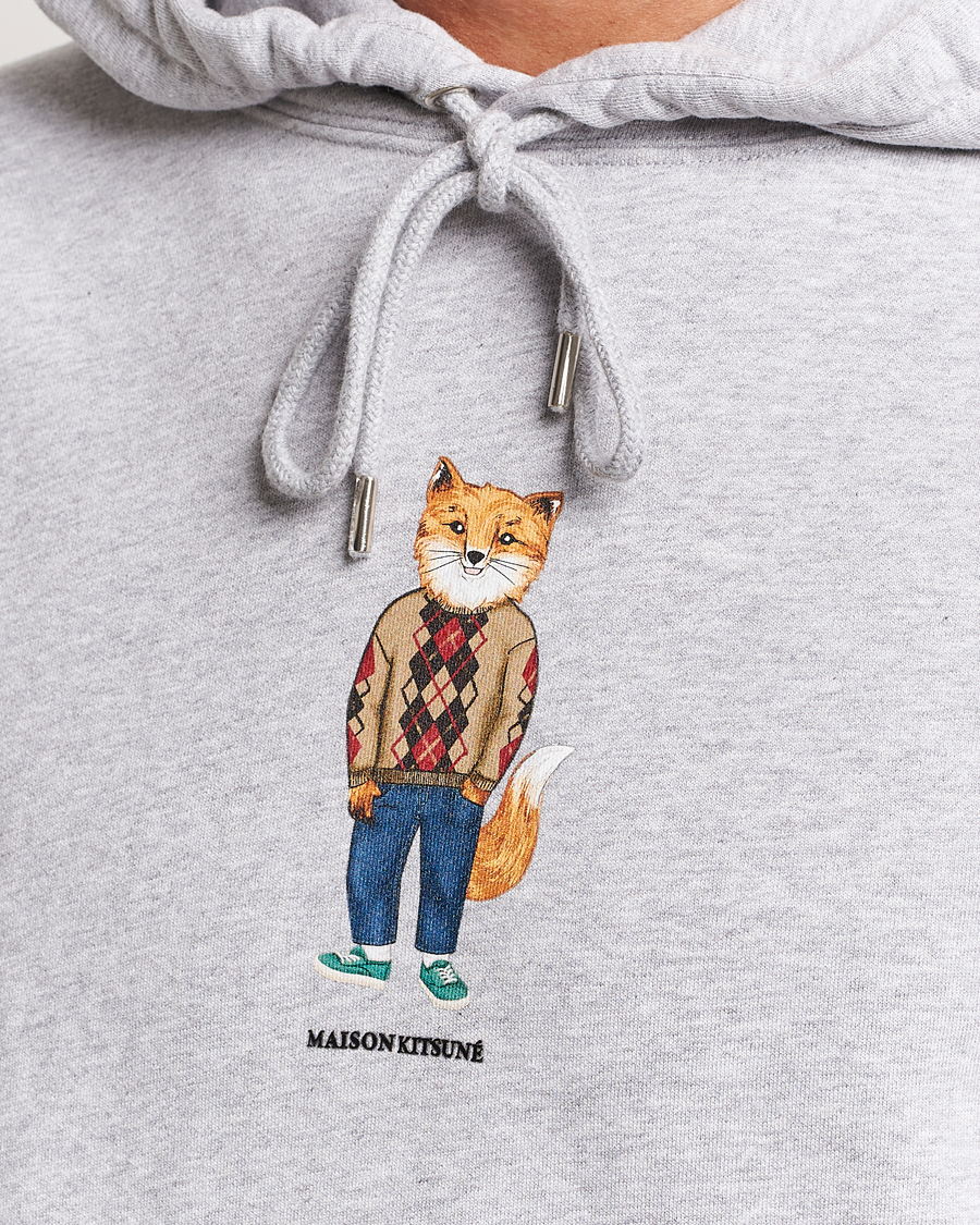Mies | Puserot | Maison Kitsuné | Dressed Fox Hoodie Light Grey Melange