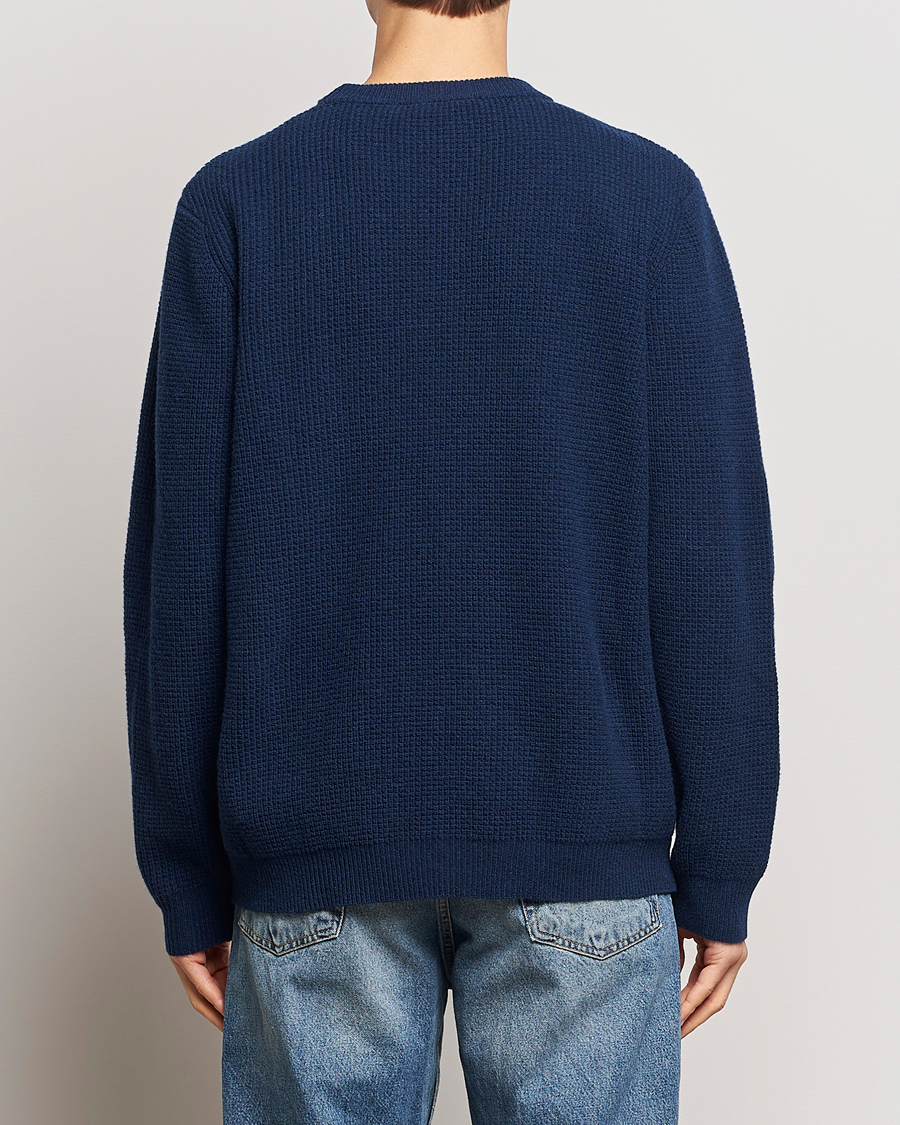 Mies | Puserot | Maison Kitsuné | Handwriting Wool Crew Neck Sweater Ink Blue