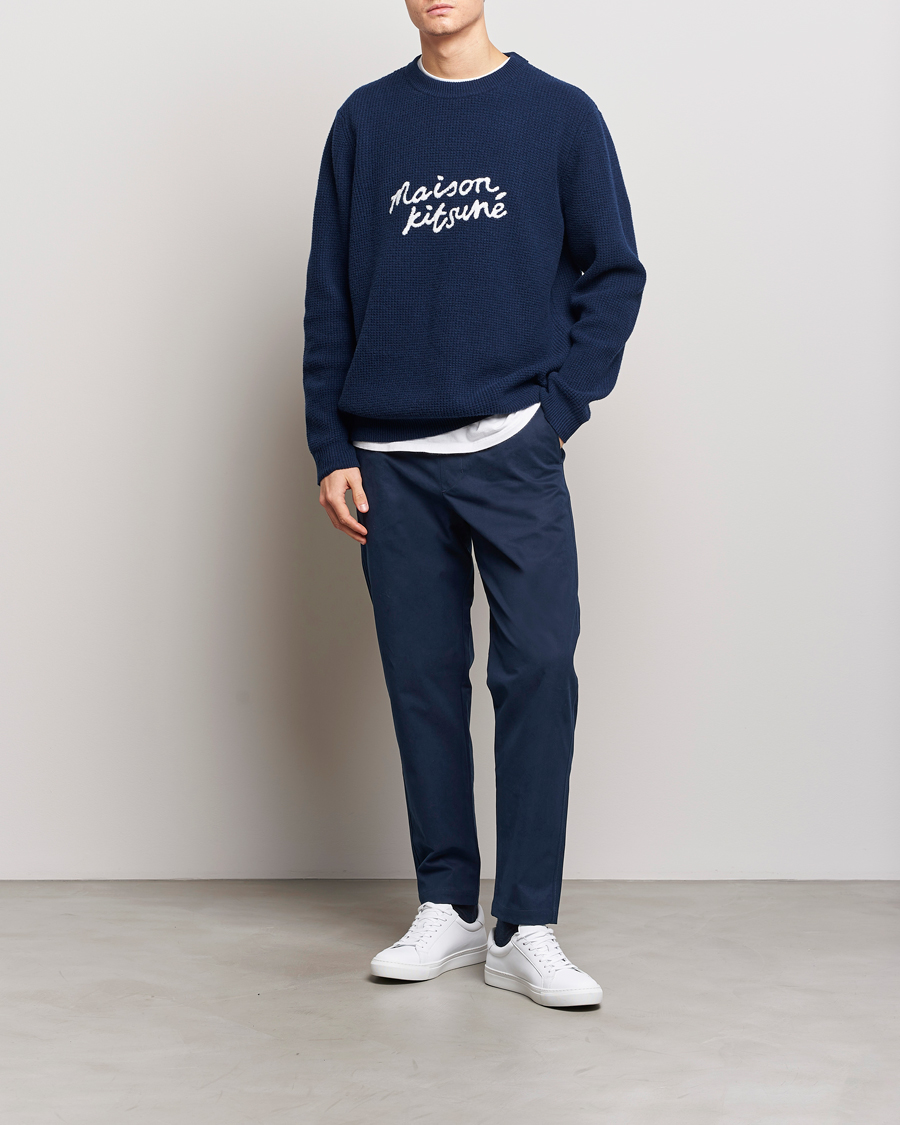 Mies | Housut | Maison Kitsuné | Cotton Drawstring Pants Ink Blue