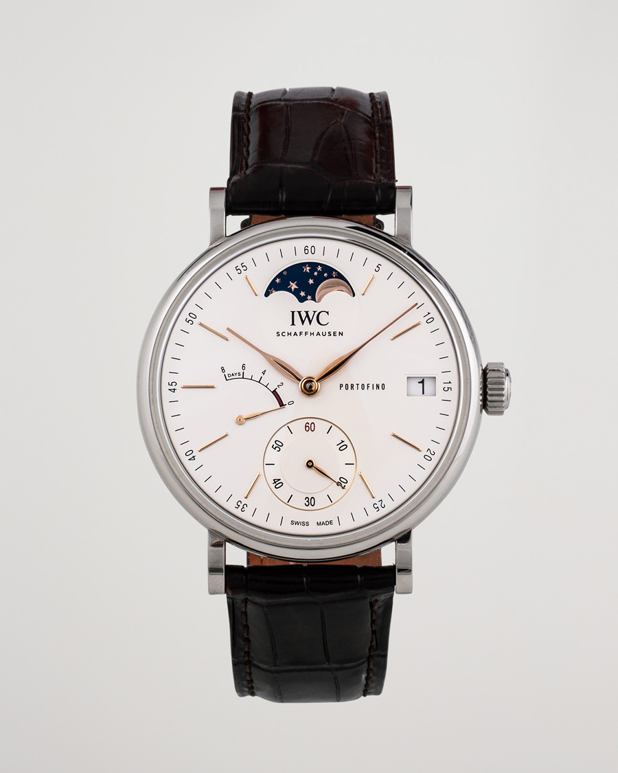 Mies | IWC Pre-Owned Portofino Moon Phase IW516401 Steel White | IWC Pre-Owned | Portofino Moon Phase IW516401 Steel White